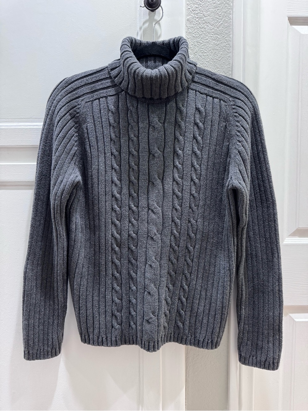 Vintage Marsh Landing Gray Cable Knit Turtleneck Sweater